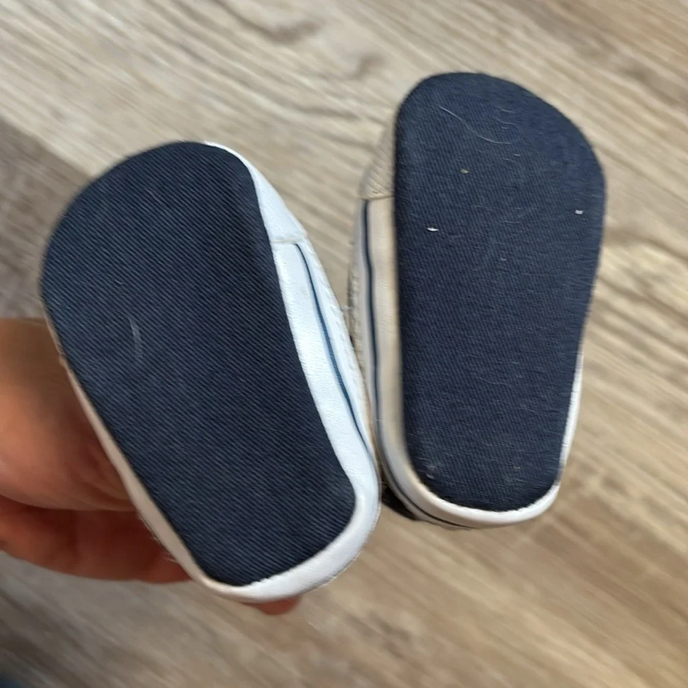 Koala Kids Blue and White Baby Boat Shoes